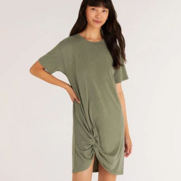 NWT Z Supply Forest Denny Twist T-Shirt Mini Dress - Picture 1 of 4
